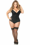 Lavish Black Underbust Corset w/Black Lace Overlay - Daisy Corsets