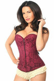 Lavish Wine Lace Overbust Corset w/Zipper - Daisy Corsets