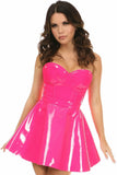 Lavish Pink Patent PVC Underwire Bustier - Daisy Corsets