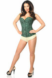 Lavish Dark Green Lace Overbust Corset w/Zipper - Daisy Corsets