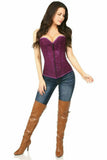 Lavish Magenta Lace Overbust Corset w/Zipper - Daisy Corsets