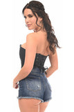 Lavish Black Sweetheart Front Zipper Corset