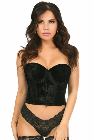 Lavish Black Velvet Underwire Bustier - Daisy Corsets