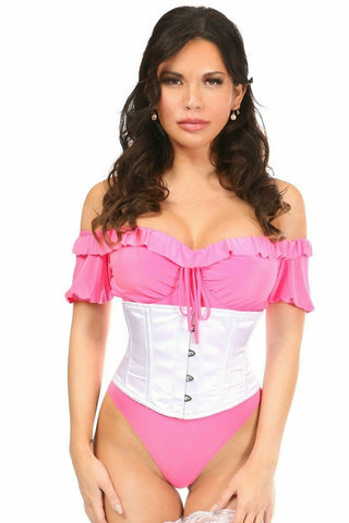 Lavish White Satin Mini Cincher - Daisy Corsets