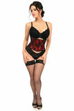 Lavish Red w/Black Lace Overlay Mini Cincher - Daisy Corsets