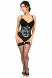 Lavish White w/Black Lace Overlay Mini Cincher - Daisy Corsets