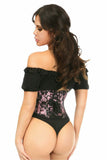 Lavish Pink w/Black Lace Overlay Mini Cincher - Daisy Corsets