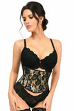 Lavish Tan w/Black Lace Overlay Mini Cincher - Daisy Corsets