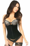 Lavish Black Velvet Underbust Corset - Daisy Corsets