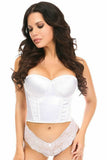 Lavish White Satin Underwire Bustier - Daisy Corsets