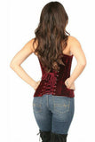 Lavish Red Crushed Velvet Overbust Corset - Daisy Corsets