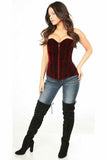 Lavish Red Crushed Velvet Overbust Corset - Daisy Corsets