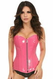 Top Drawer Bubblegum Pink Patent PVC Steel Boned Over Bust Corset - Daisy Corsets