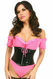 Top Drawer Black Patent Steel Boned Mini Cincher - Daisy Corsets