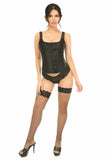 Top Drawer Black Satin Steel Boned Corset w/Straps - Daisy Corsets