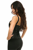 Top Drawer Black Satin Steel Boned Corset w/Straps - Daisy Corsets