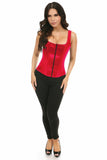 Top Drawer Red Satin Steel Boned Uniforming Corset w/Straps