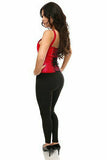 Top Drawer Red Satin Steel Boned Corset w/Straps