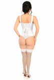 Top Drawer White Satin Steel Boned Corset w/Straps