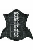 Top Drawer Black Brocade Steel Boned Underbust Corset w/Buckles - Daisy Corsets