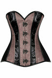 Top Drawer Gunmetal Brocade & Faux Leather Steel Boned Corset - Daisy Corsets