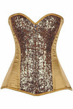 Top Drawer Gold Sequin Steel Boned Corset - Daisy Corsets