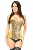 Top Drawer Gold Sequin Steel Boned Corset - Daisy Corsets