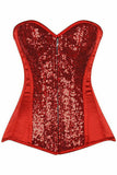 Top Drawer Red Sequin Steel Boned Corset