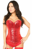 Top Drawer Red Sequin Steel Boned Corset