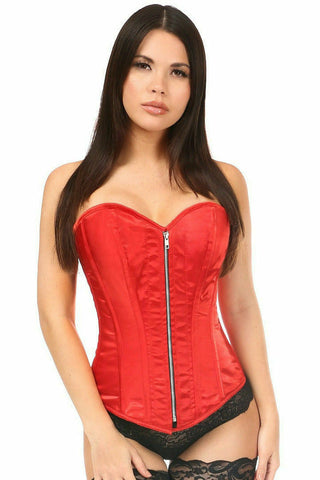 Top Drawer Red Satin Steel Boned Corset