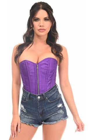 Top Drawer Purple Brocade Steel Boned Corset