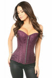 Top Drawer Plum Brocade Steel Boned Corset - Daisy Corsets